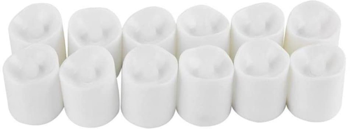 Dailygoody - LED Theelichten - Flickering Effect - Veilig zonder vlam - Koel Wit - Decoratief en sfeervol - Geschikt voor elke gelegenheid - 12 stuks