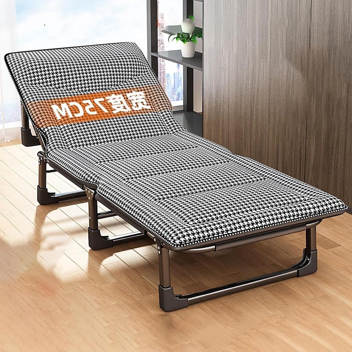 Opvouwbaar Logeerbed - Slaapbank - Gasten Ontvangen - Verstelbaar Hoofdeinde - 190x68x30cm - Grijs