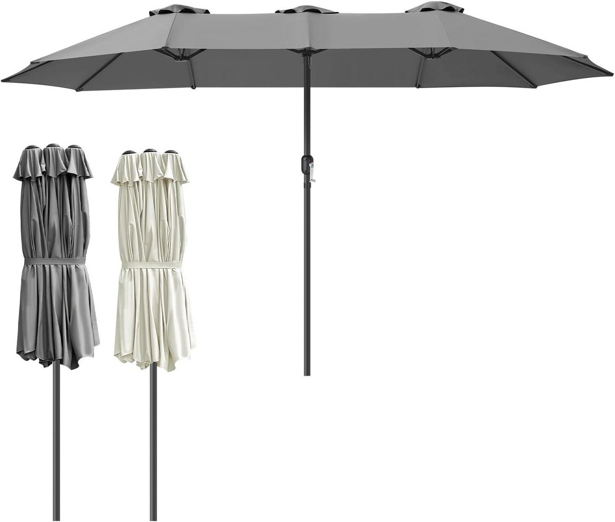 Balkonscherm - Tuinparasol - Zonwering - UV-bescherming 50+ - 375 x 197 x 240 cm - Antraciet