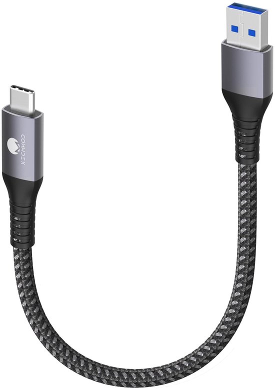 Korte USB-C Kabel 30cm 10Gbps USB 3.1 Gen2 Data Kabel Type C voor Snelladen Android Apparaten, Compatibel met Samsung, Google Pixel en Meer