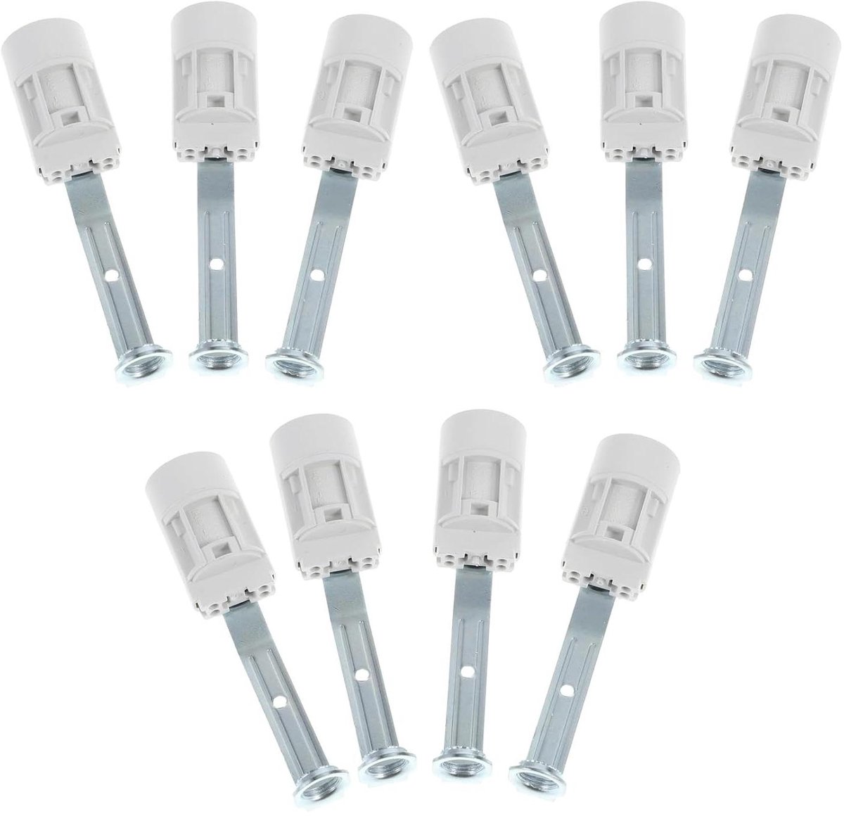 Schroeflampfittingen - Lampvoet - Huisverlichting - Energiebesparend ontwerp - 10 stuks - Wit