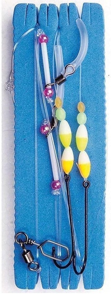 Vis Paternoster - Haken Set - Vissen op platvis - Met fluorescerende parels - Haakmaat 1/0 - Zilver