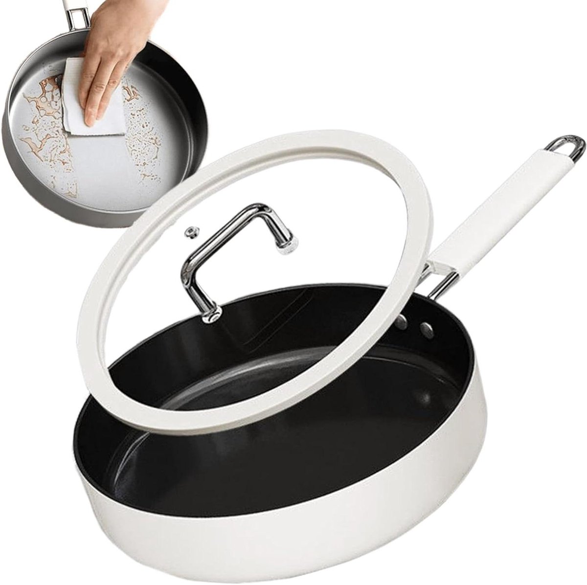 Koekenpan met antiaanbaklaag - Keramische pan Titanium pan - Gezond koken - Titanium keramische coating - 5 cm diep