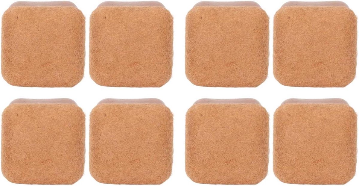 Stoelvoethoezen - Stoelpootbeschermers Vilt - Vloeren Beschermen - Verdikte Viltbasis - 8 Stuks - Bruin