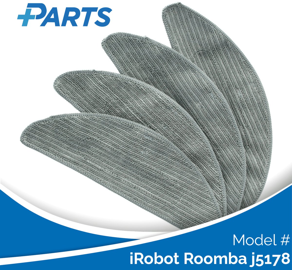 iRobot Roomba j5178 Dweilpads (4 Stuks, Plus.Parts® alternatief voor 4822643)