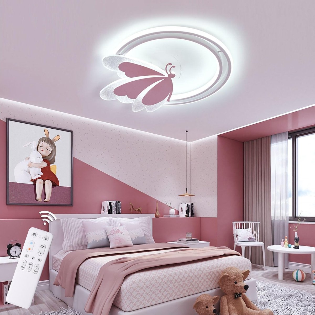 Moderne LED Plafondlamp 48W met Afstandsbediening, 4800lm, 3000–6500K, Nachtmodus, Timer e
