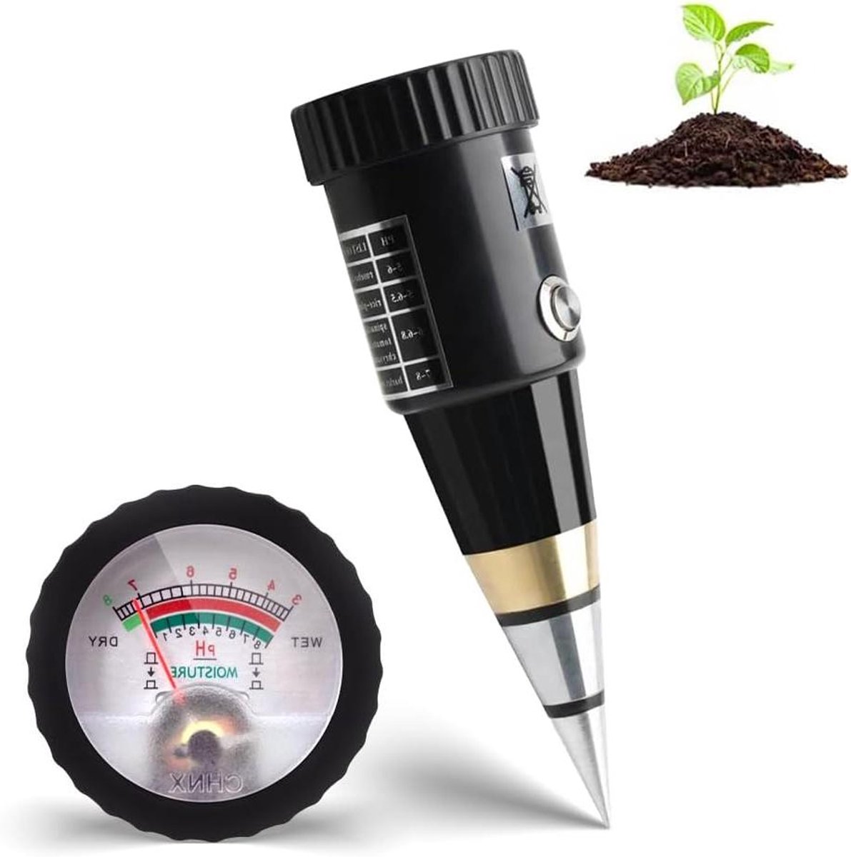 Bodemtester - pH meter vochtigheidssensor - Planten verzorgen - Batterijvrij ontwerp - 165 x 5 x 5 cm - Niet gespecificeerd
