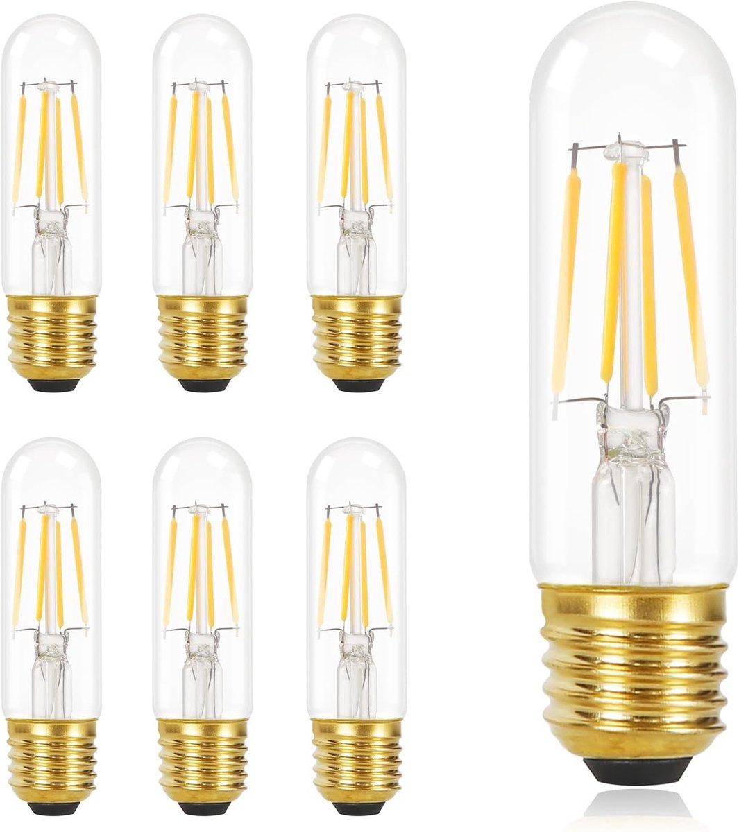 LED Gloeilampen E27 Warm Wit - 6 Stuks - Energiezuinige Retro Filament Lampen 2700K - Vint