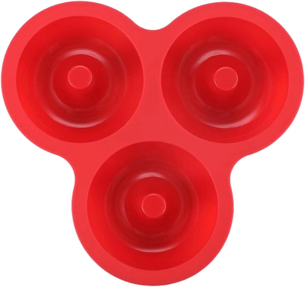Donutvorm - Bakvorm - Gebak Maken - Antiaanbaklaag - 3 Bakjes - Rood