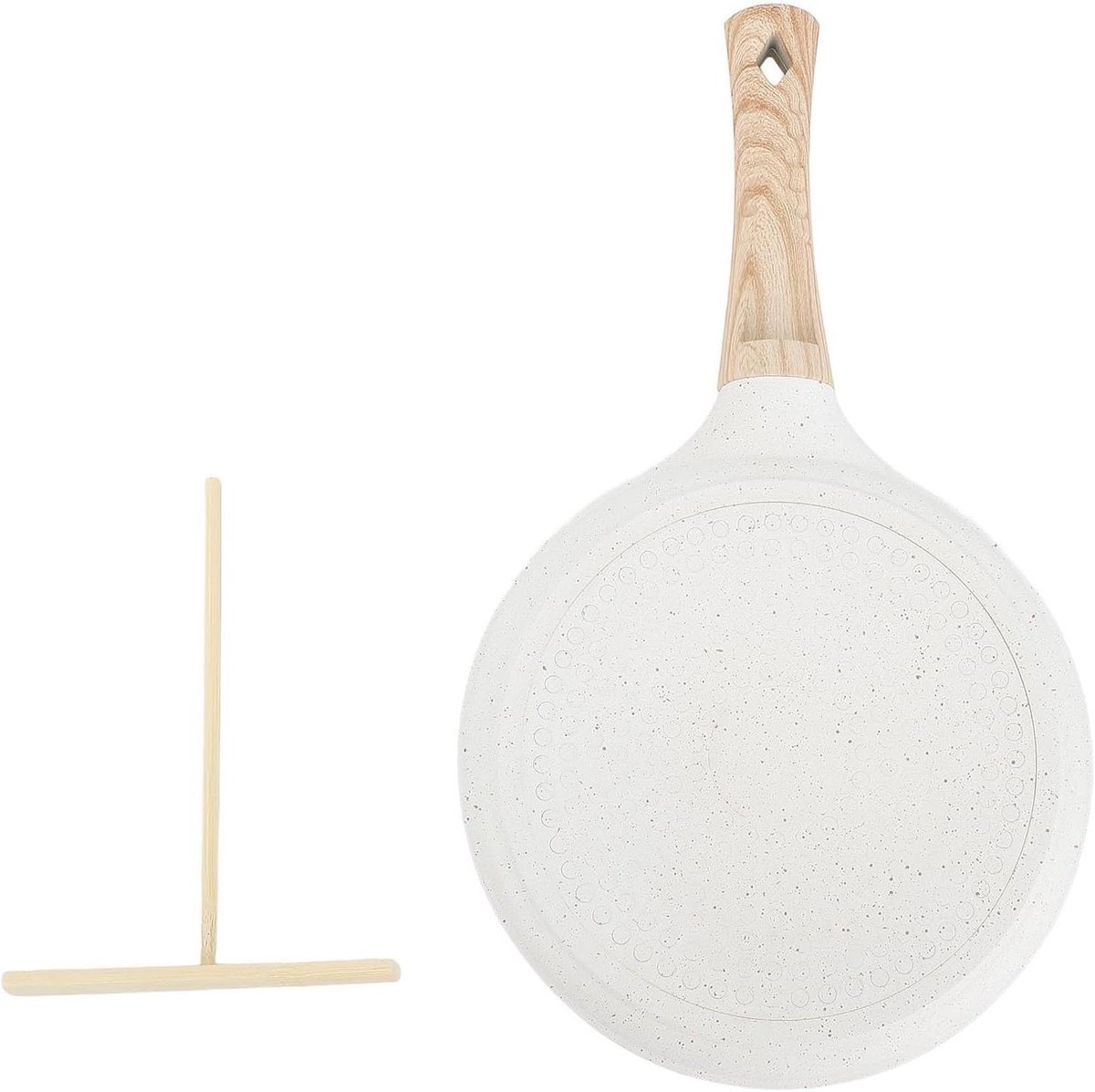 Crêpepan met spreider - Pannenkoekenpan - Ontbijt maken - Anti-aanbaklaag - 28 cm diameter - Zwart