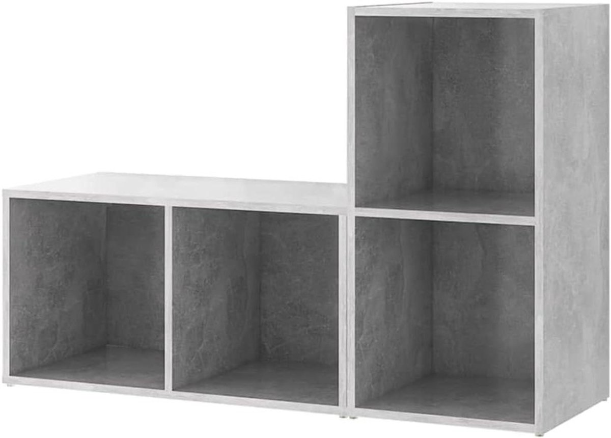 Tv-kast - Mediabox meubel - Media opbergen - Horizontaal of verticaal - 72 cm breed - Betongrijs