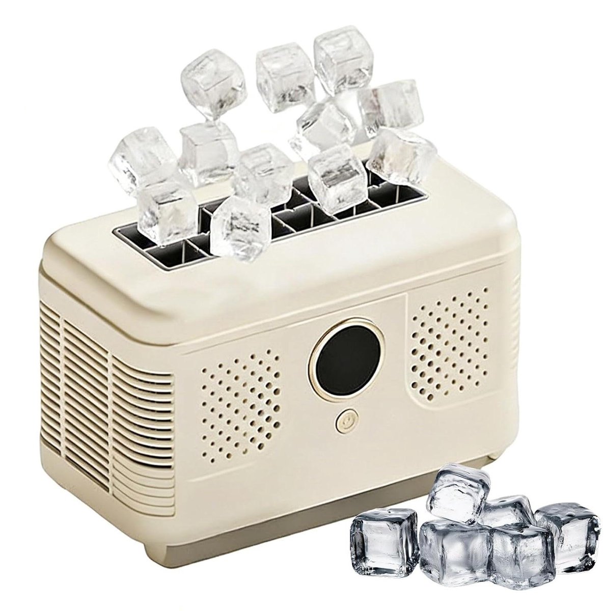 IJsblokjesmachine - Mini ijsmaker - Drankjes Koelen - Snelle productie - 12 blokjes per keer - Wit