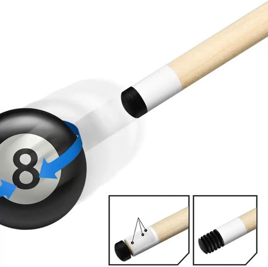 Biljartkeu Set - Poolkeu 2-delig - Precisie Spel - Handgemaakt Esdoorn - 58 inch - Natuurlijk Hout — afbeelding 5
