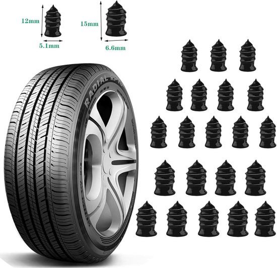 Band Reparatie Set - Lekke Banden Kit - Noodgevallen Onderweg - Zelf Vulkaniserend Rubber - Voor Tubeless Banden - Zwart — afbeelding 3