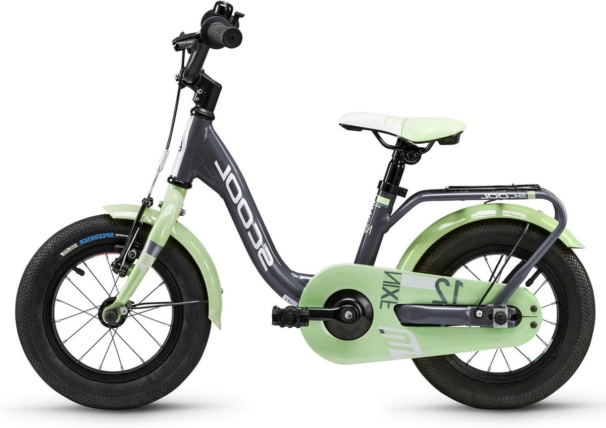 Kinderfiets Loopfiets Eerste Meters Maken Lichtgewicht Aluminium Frame 12 Inch Grijs Groen