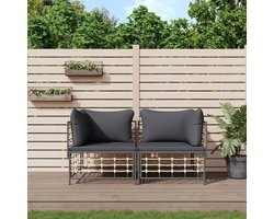 Modulaire hoekbanken - Tuinbanken set - Buiten ontspannen - Weerbestendig polyrotan - 2 stuks - Chaduof
