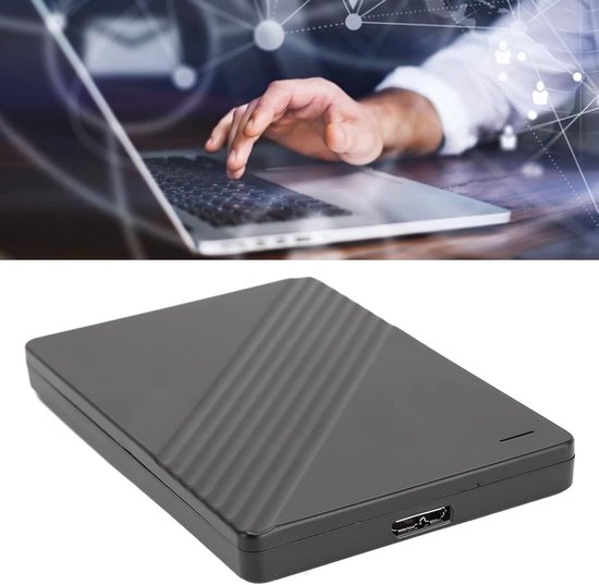 Externe Harde Schijf - Draagbare Opslag Externe Schijf - Bestanden Opslaan - Ultradun Aluminium - 25 inch - Zwart — afbeelding 2