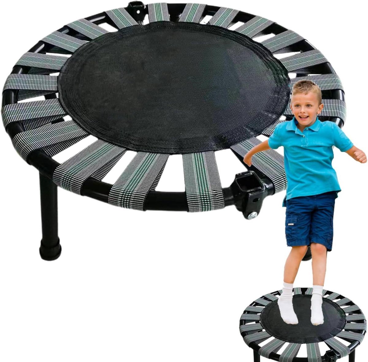Mini Trampoline - Fitness Rebounder - Cardio Training - Opvouwbaar Ontwerp - 499 x 263 x 91 cm - Grijs