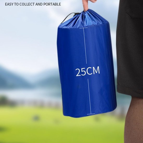 Zelfopblazende Slaapmat - Campingmatras Outdoor - Kamperen en Buiten - Ergonomisch Ontwerp - 195 x 65 x 8 cm - Marineblauw — afbeelding 4
