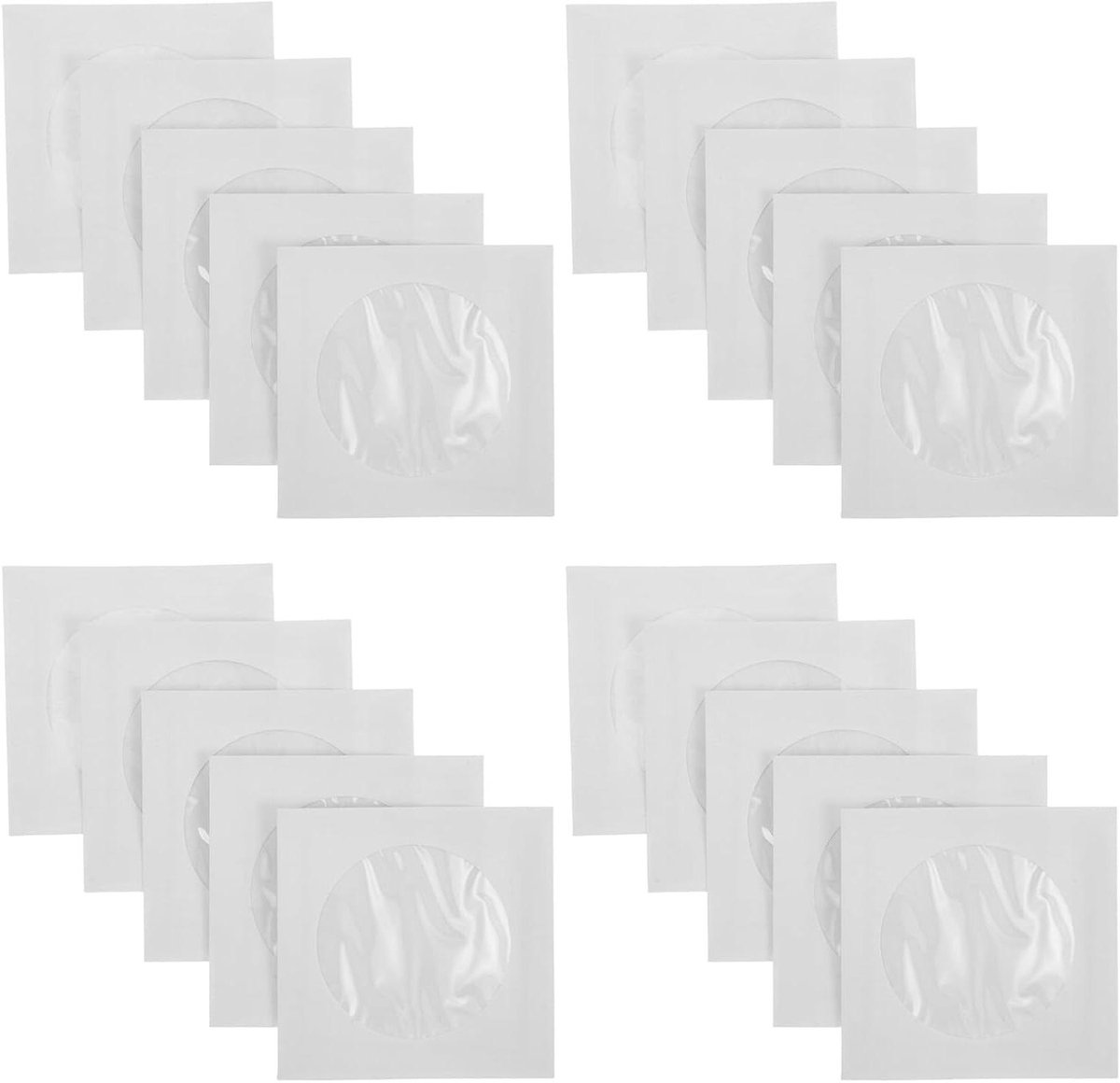 Mini CD Hoezen - Papieren CD Mapjes - CD Opslag - Stofwerend Ontwerp - 8 cm - Wit
