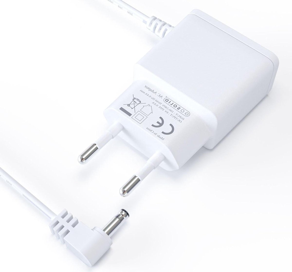 Babyfoon Oplader - Adapter Monitor - Babykamer Bewaken - Compact Ontwerp - 6V 1A - Wit