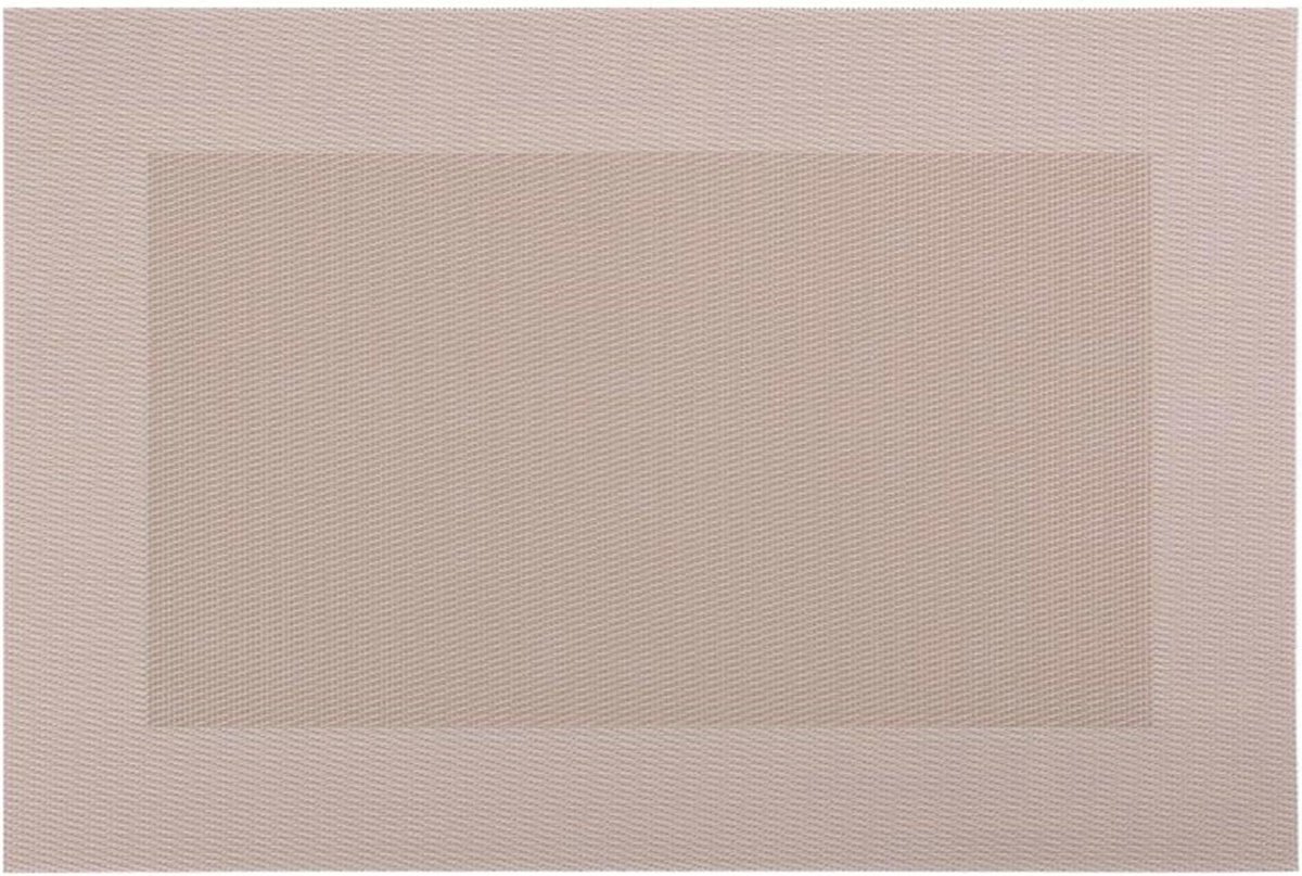 Placemats Set - Tafelonderleggers - Eettafel Beschermen - Wasbaar PVC - 45 x 30 cm - Lichtbruin