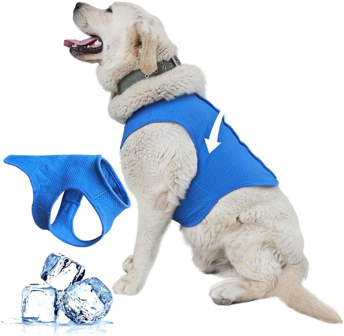 Honden Koelvest - Huisdier Koeljas - Hitte Vermijden - Snelle Koelactie - M - One Color