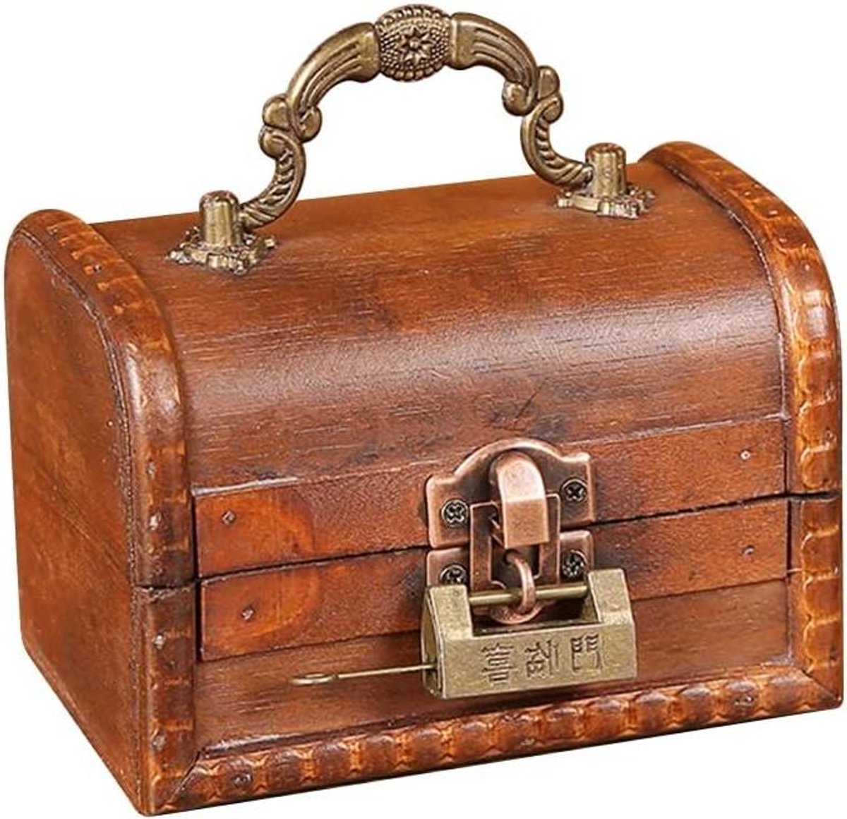 Houten Kist met Slot - Schatkist Sieradendoos - Decoratie en Opslag - Handgemaakt Uniek Ontwerp