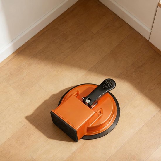 Laminaatvloer Zuignap - Vloer Reparatie Gereedschap - Laminaat Repareren - Gefaseerd Druksysteem - 12x12x6.1 cm - Zwart Oranje — afbeelding 2