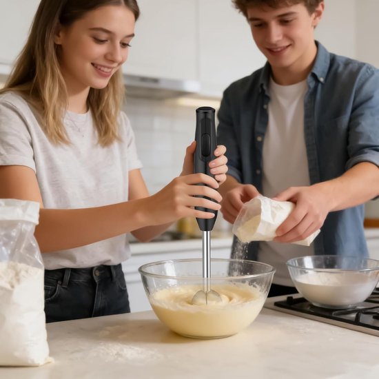 Handmixer 400W - Staafmixer Blender - Keukenbereidingen - Klaar voor gebruik - 38 cm - Wit — afbeelding 3