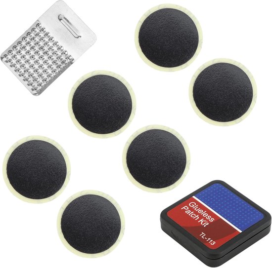 Fietsband Reparatiekit - Bandenplak Set - Binnenbanden Plakken - Lijmvrije Plakken - 6 stuks - Zwart — afbeelding 4