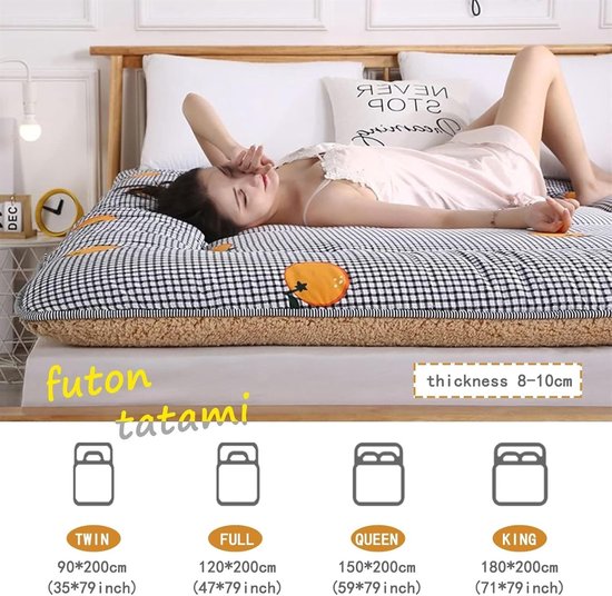Opvouwbare Tatami Mat - Japanse Vloermatras Futon - Comfortabel Slapen - Verstevigde 5-laags Structuur - 135x200cm - Bloemenprint — afbeelding 5