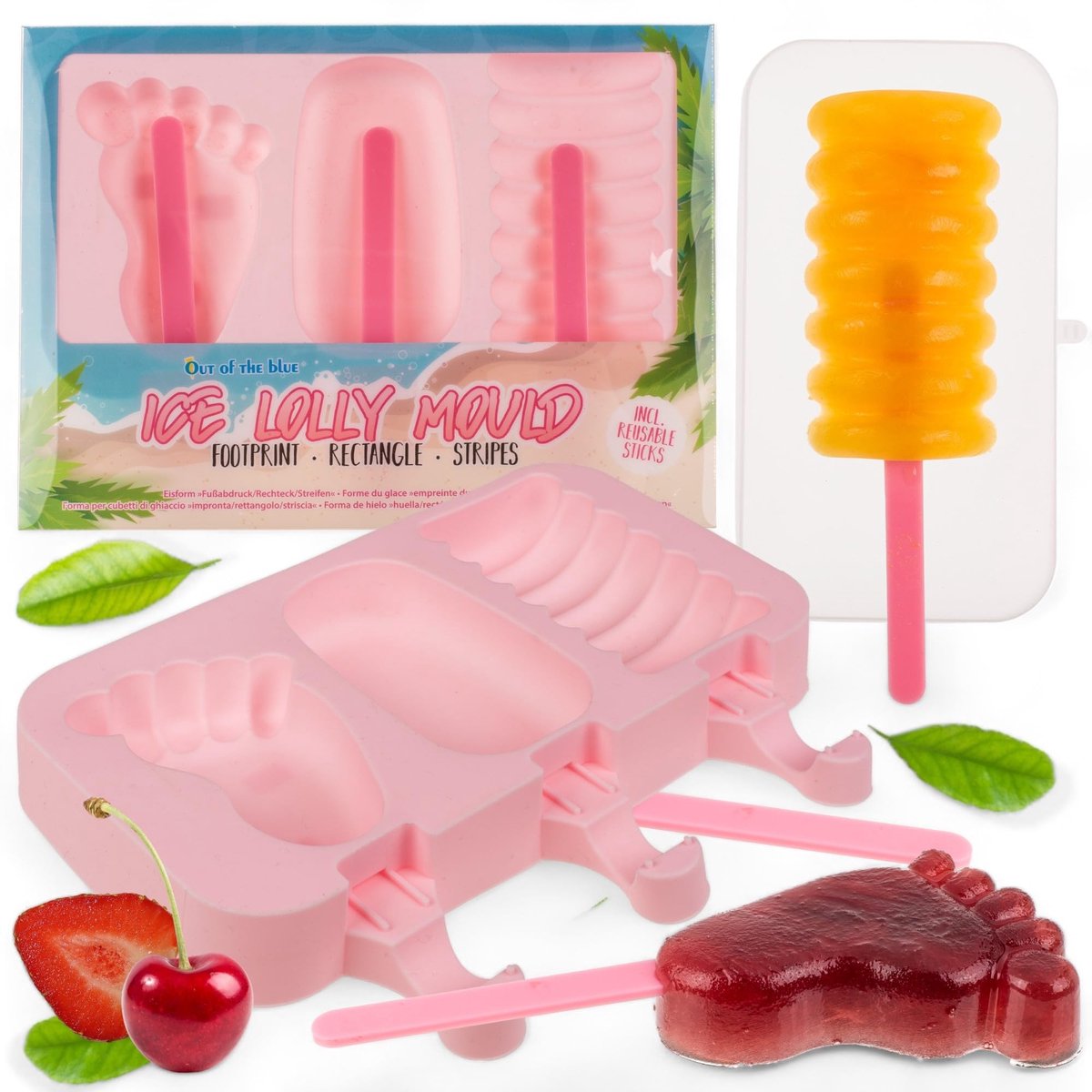 Dailygoody - Silicone IJsvormen Set - Herbruikbare IJsstokjes - Voet Klassiek Twist - Inclusief - Geschikt voor IJs maken - Kleur Multicolor