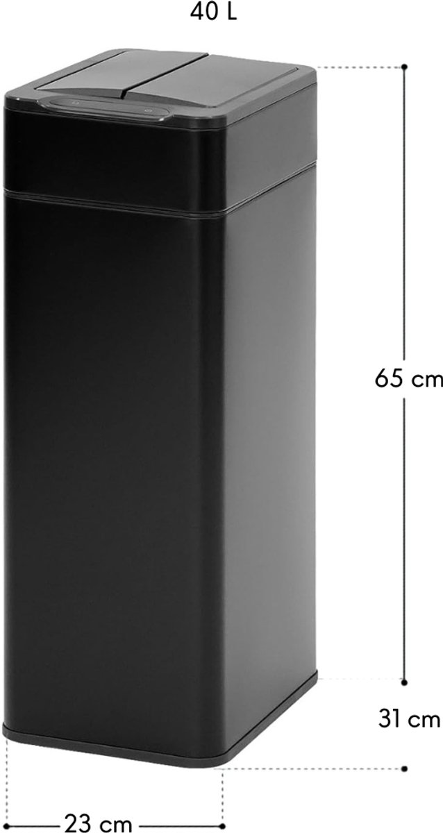 AHD® Prullenbak met Sensor - Prullenbak - Afvalbak - Zwart - 31cm x 23cm x 65cm