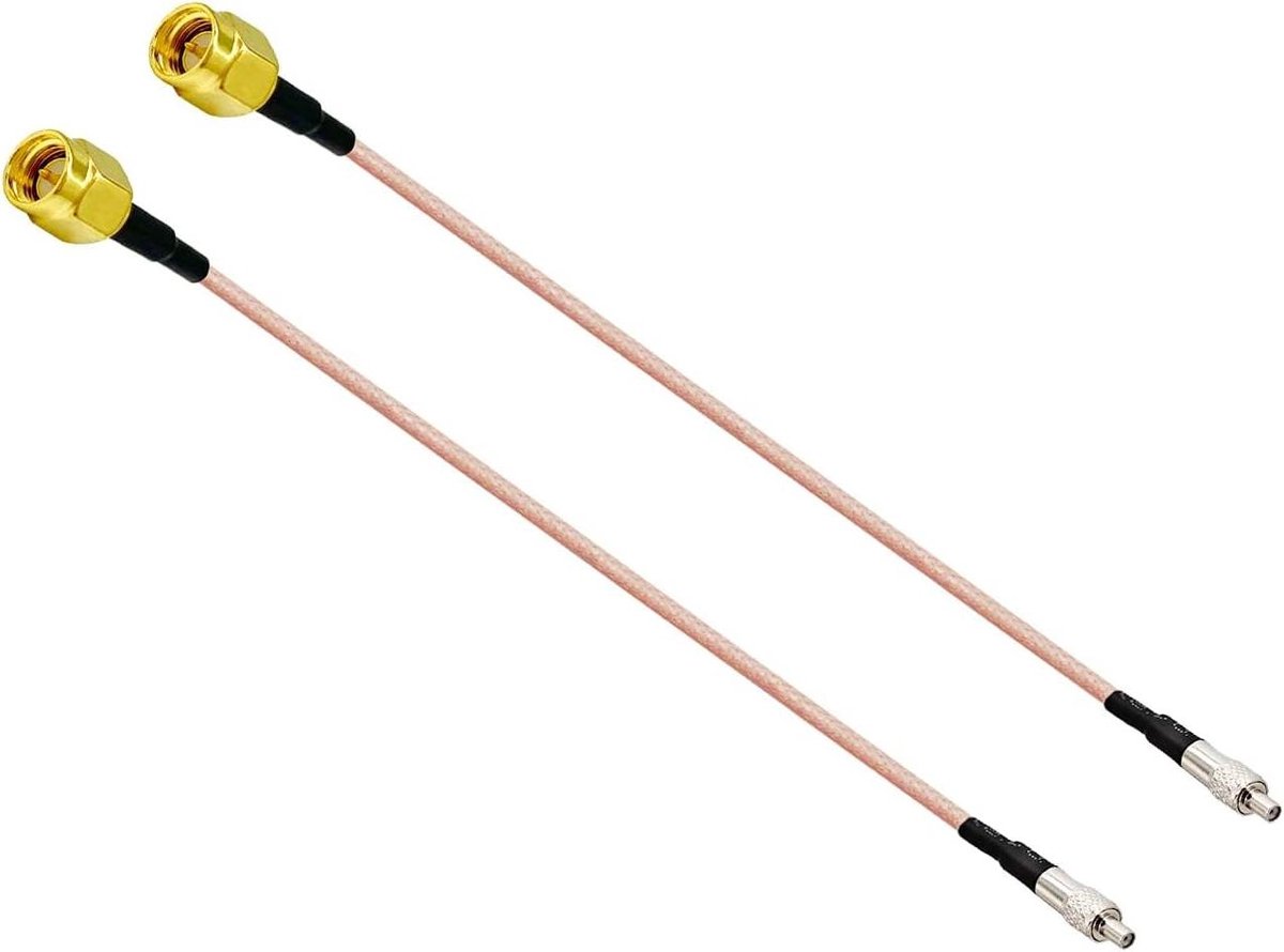 Antenneverlengkabel Set - RF Pigtail Kabels - 4G Signaal Verbeteren - RG316 Coaxiaal - 2x 15CM - Zwart