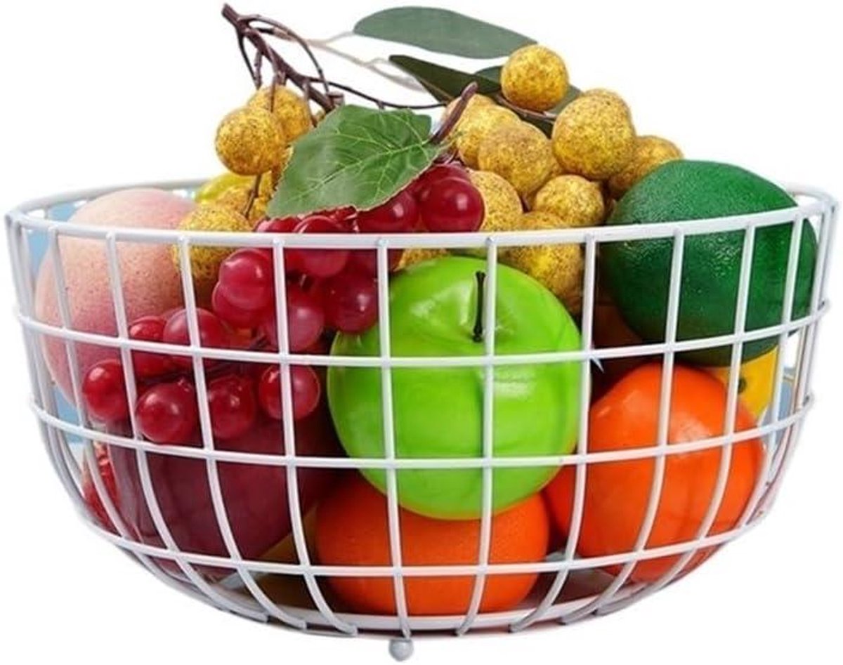 Fruitmand - Draadmand - Keuken Opbergen - Ventilatie Ontwerp - 14 x 28 cm - Wit