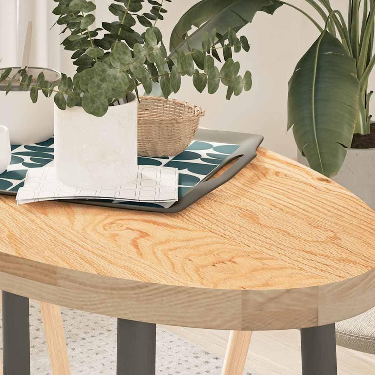Tafelblad Eikenhout - Blad voor Tafel - Tafel Opknappen - Massief Hout - 100x50x2 cm - Natuurlijk