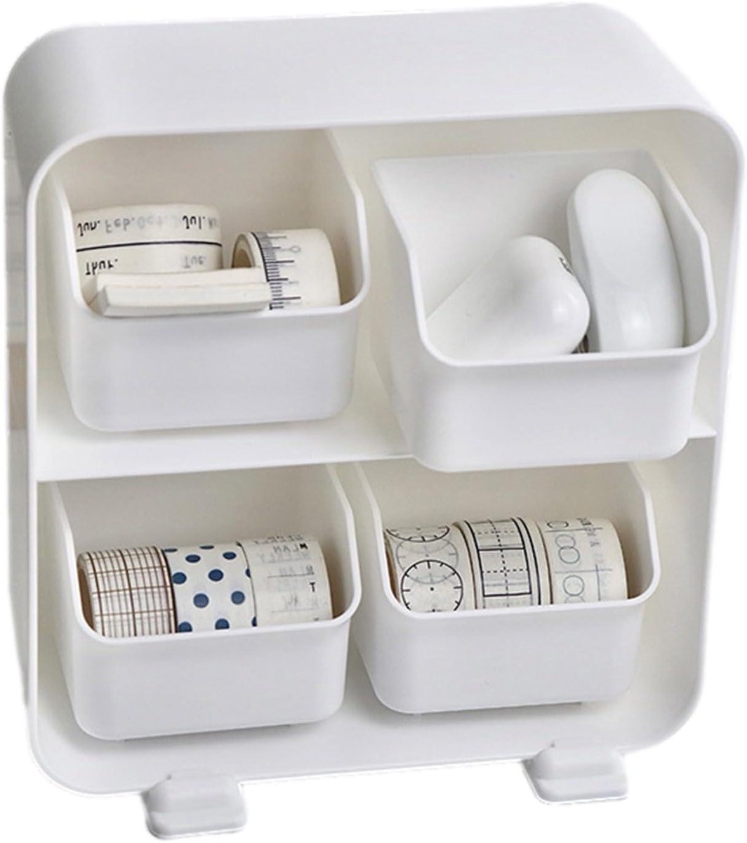 Bureau Organizer - Opbergdoos Laden - Thuis Kantoor - Vochtige Ruimtes - 9x19x9 cm - Wit