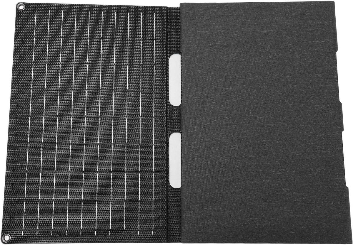 Opvouwbaar Zonnepaneel - Draagbare Zonnelader - Buiten Opladen - 60W Monokristallijn - Type C USB DC - Zwart