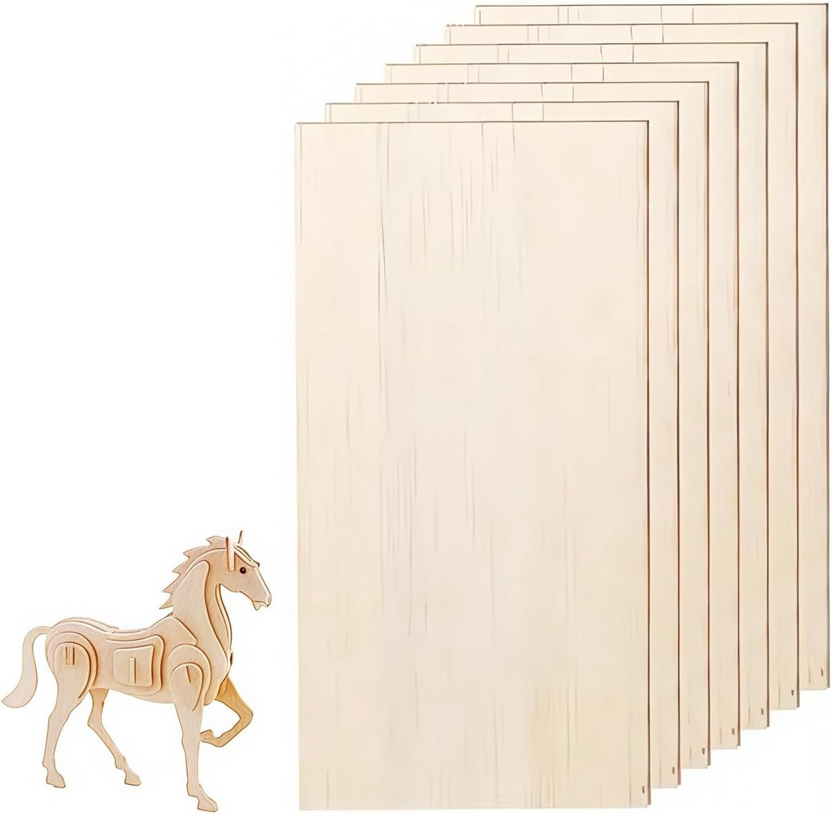 Set van 6 Balsa Houten Panelen 200 x 100 x 2 mm, Ideaal voor DIY Projecten, Houtbewerking en Creatieve Knutselwerkzaamheden