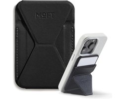 MOFT Traceerbare Magnetische Kaarthouder - Met Apple Find My - Wallet Compatibel met MagSafe - Pasjeshouder met Standaard - Vegan Leer - Portemonnee 2 Pasjes - Zwart