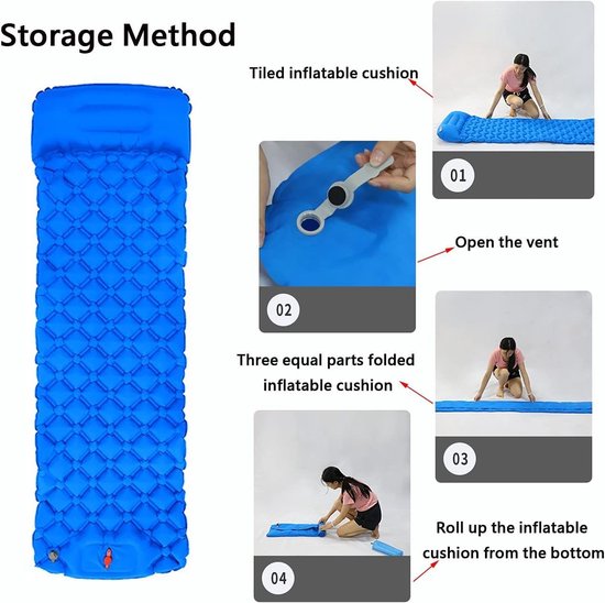 Slaapmat met Voetpomp - Kampeerluchtbed Opblaasbaar - Comfortabel Kamperen - Geïntegreerde Voetpomp - 1.8 kg - null — afbeelding 4
