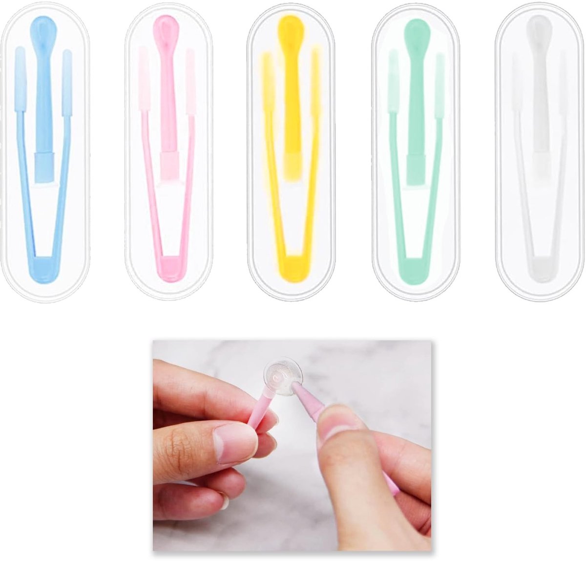 Allecto - Contactlenshulpmiddelen - Contactlens pincet en zuignap - Veilig en gebruiksvriendelijk - Multicolor - Contactlens remover - Perfect voor...