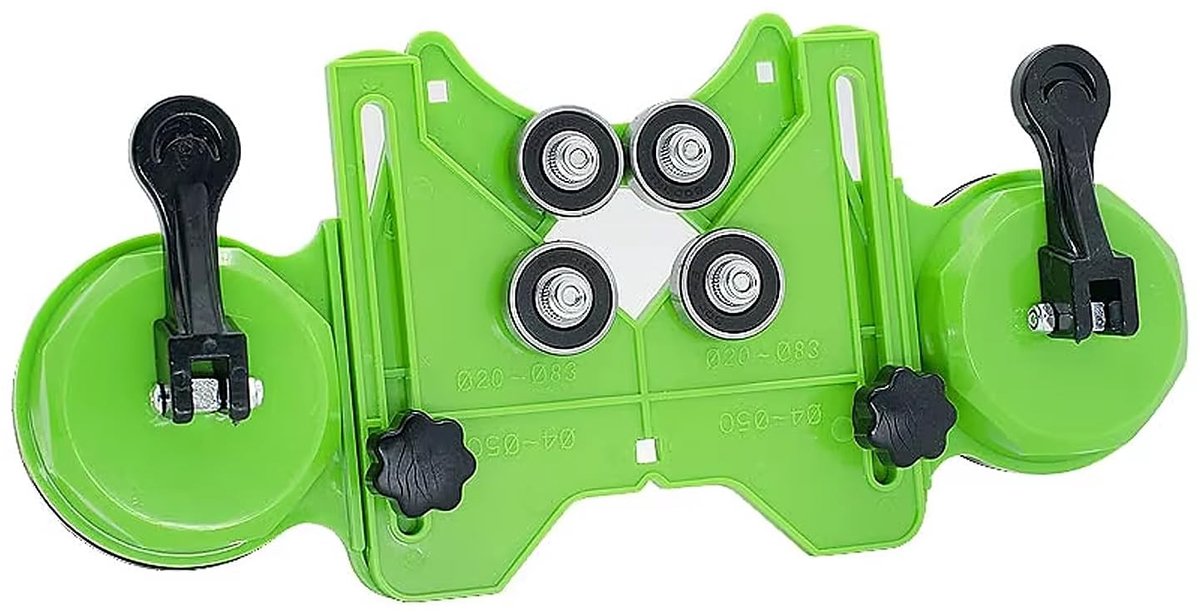 Seb3 - Hole saw guide - Precisie boorgids - Dubbele zuignappen - Zwart met rode handgreep - Voor DIY en handwerken - Geschikt voor diverse toepa...