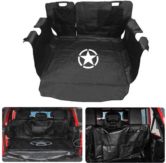 Shopcentral - Trunk Cargo Cover - Achterste Liner - Hond Veilig - Five Star Pattern A - Bagage Bescherming - Voor Wrangler JK JL 2007-2023