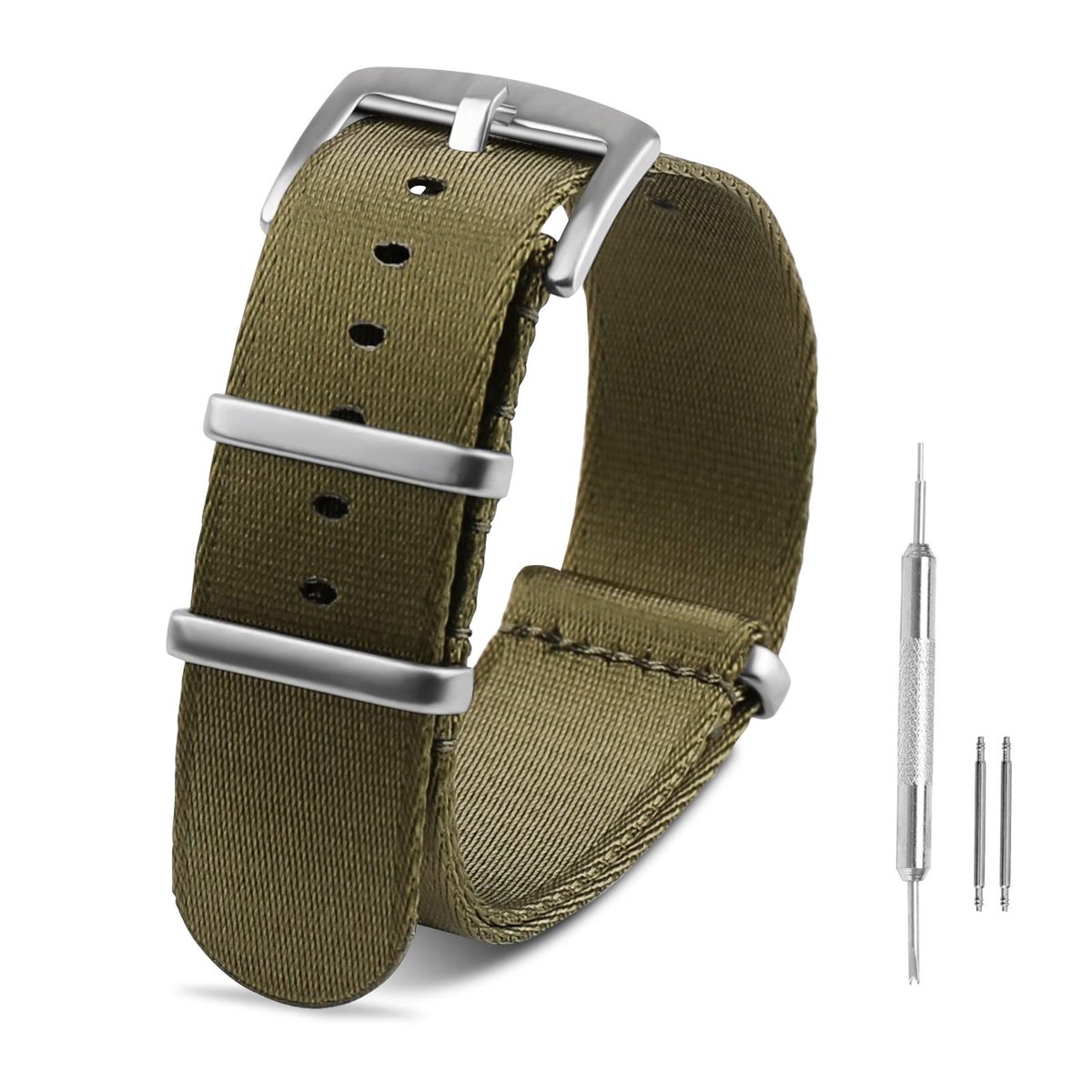 MTTProducts - Nylon Horlogeband 20mm 22mm - Comfortabel en Ademend - Premium Ballistic Nylon - Geschikt voor Mannen en Vrouwen - Stalen Gesp - Klassiek...