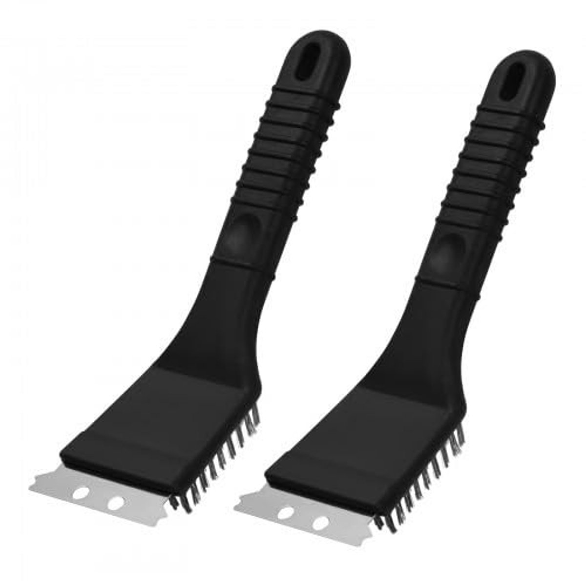 MTTProducts - Grillborstel - Duurzaam en effectief - Zwart - Grillaccessoires - Voor Gas en Houtskool Grills - 2 Stuks