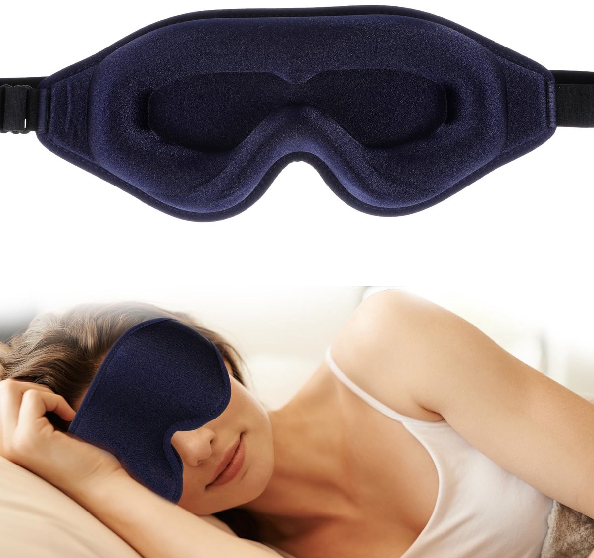 MTTProducts - Slaapmasker - 3D Ergonomisch - Comfortabel en Verstelbaar - Blokkeert Licht - Ideaal voor Diepe Slaap - Geschikt voor Man en Vrouw - Blauw