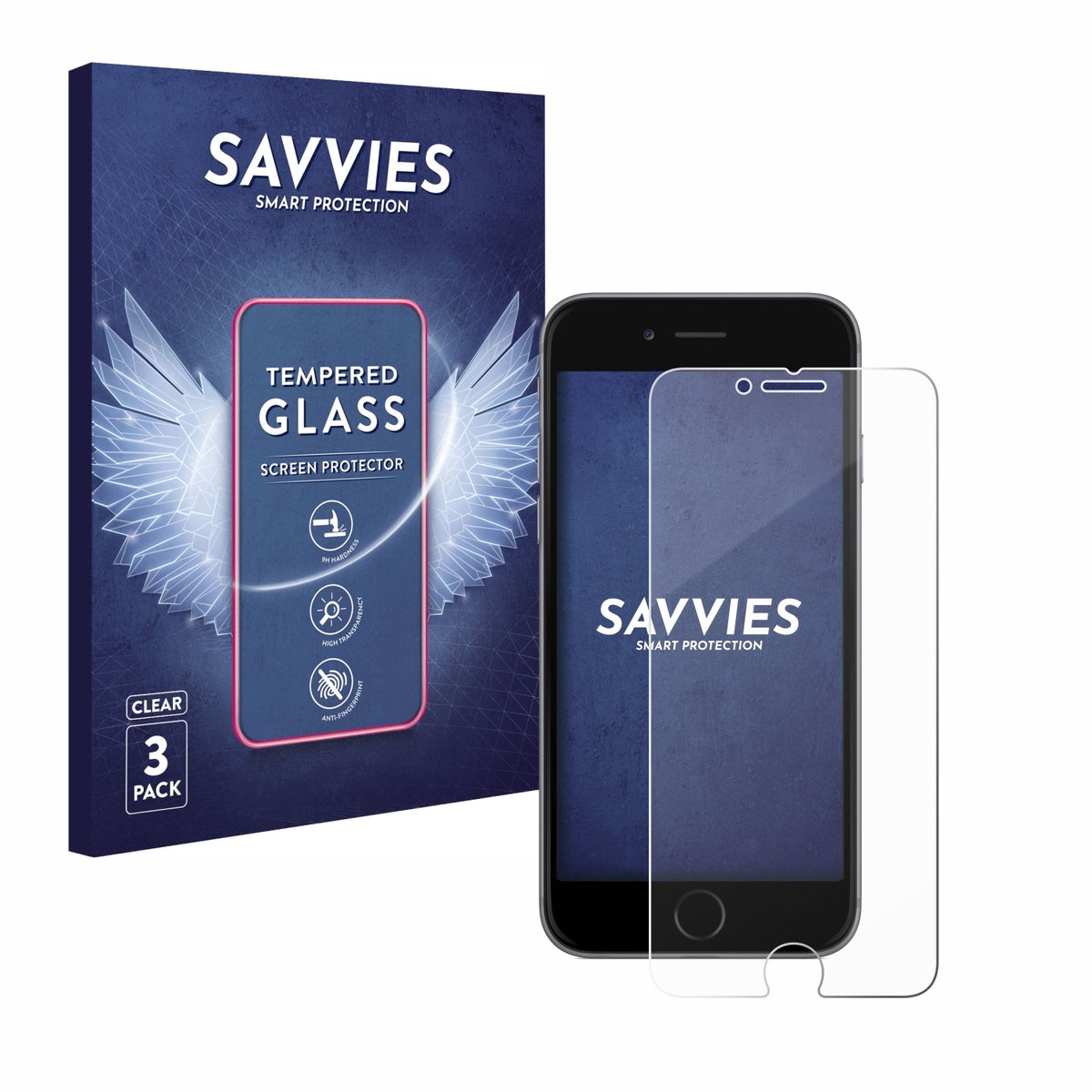 Savvies - Glas Screenprotector voor Apple iPhone 6S - Gehard Beschermglas 9H 3 Stuks