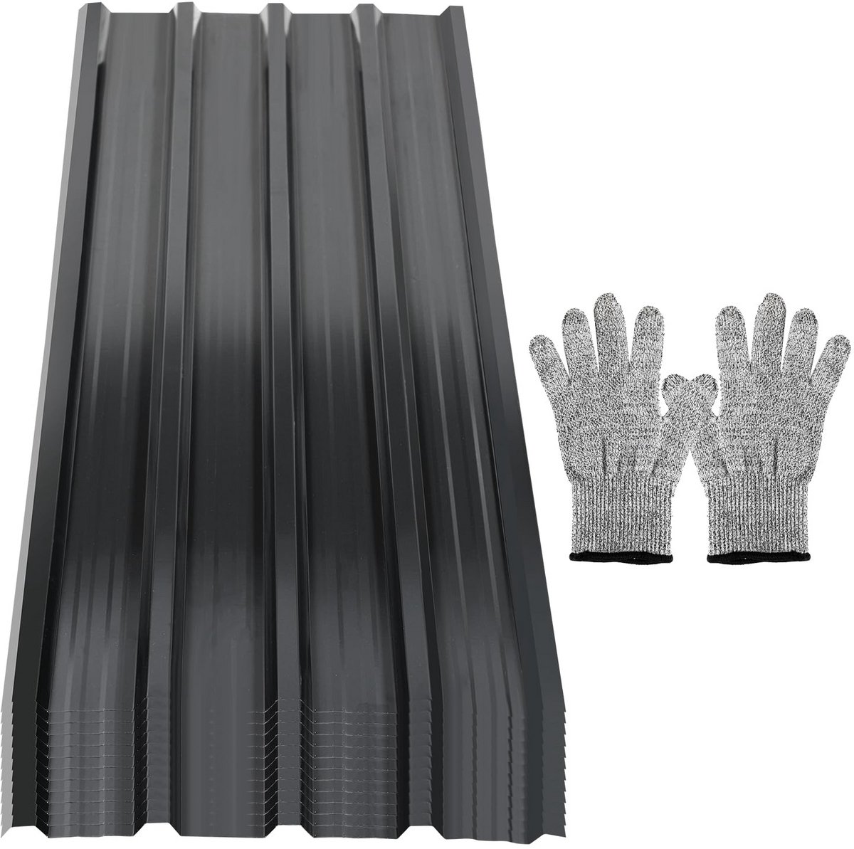 12 Trapeziumplaten 129 x 46 cm - Dakplaten voor Carport en Schuur - 7 m² - Roestbestendig - Inclusief Handschoenen